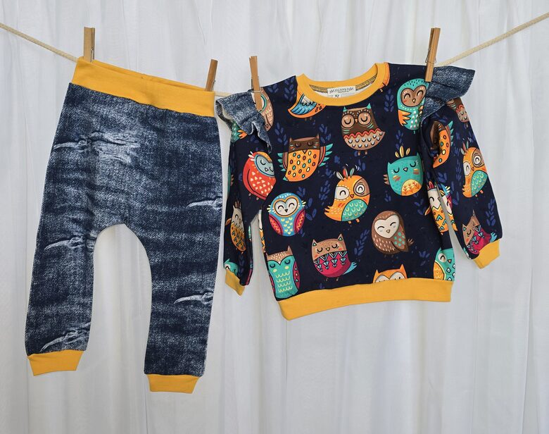 Apģērbu komplekts meitenei, 92cm un 104cm, ar pūcītēm