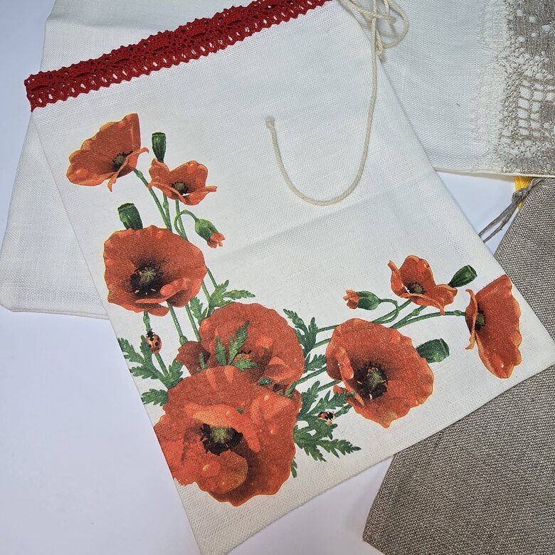 Lina/kokvilnas maisiņi, 14x17cm, MIX