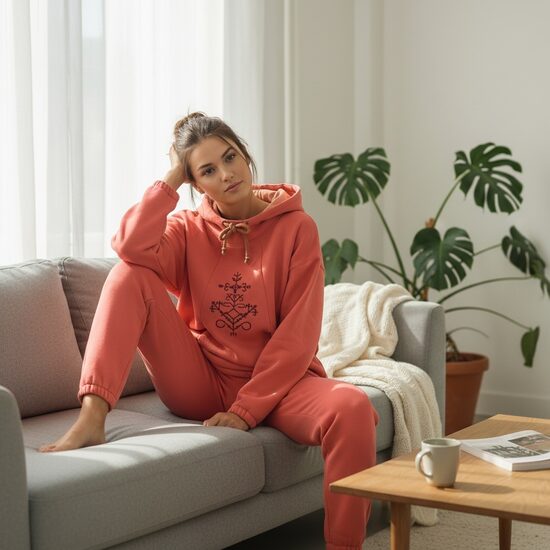 Ikdienas kokvilnas komplekts, oranžais, L izm.