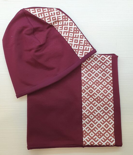 Tautiska cepure šalle, B variants, Ziemai