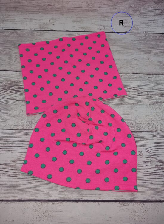 54-55cm, Cepure šalle-komplekts, Rozā