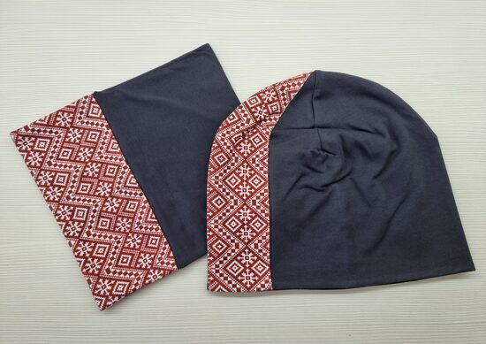 Cepure un šalle Tumši Pelēka, ziema/rudens, Dizains AB