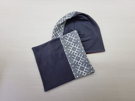 Cepure un šalle Tumši Pelēka, ziema/rudens