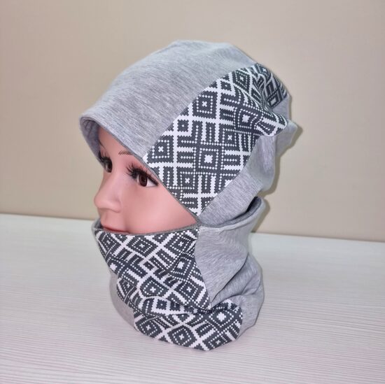 Cepure un šalle Pelēka, ziema/rudens