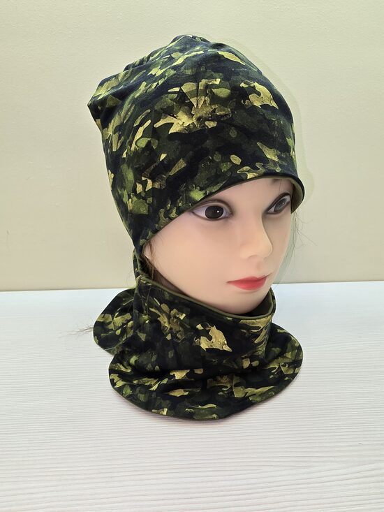 Cepure šalle-komplekts, Kamuflāža, 56-58cm,54-55cm