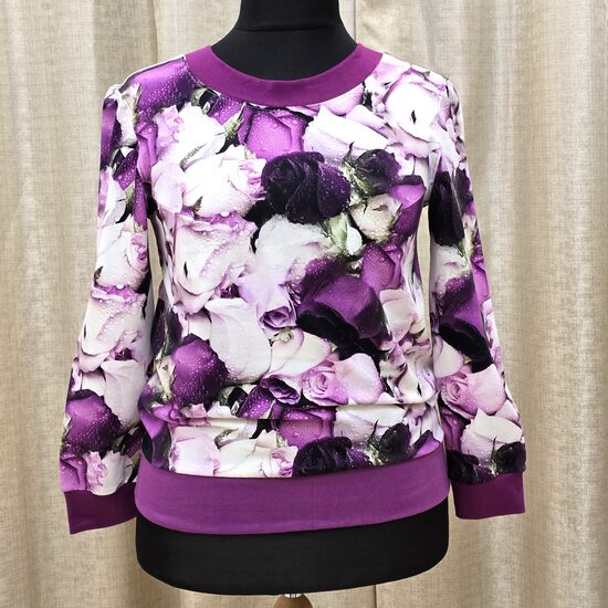 Violeto rožu džemperītis viņai, L izm