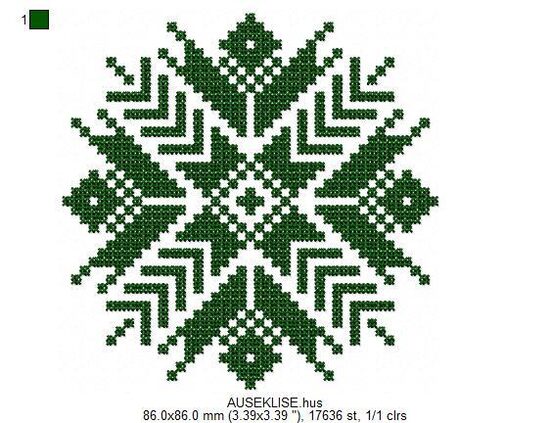 Izšūšanas dizains-Auseklis Nr.1