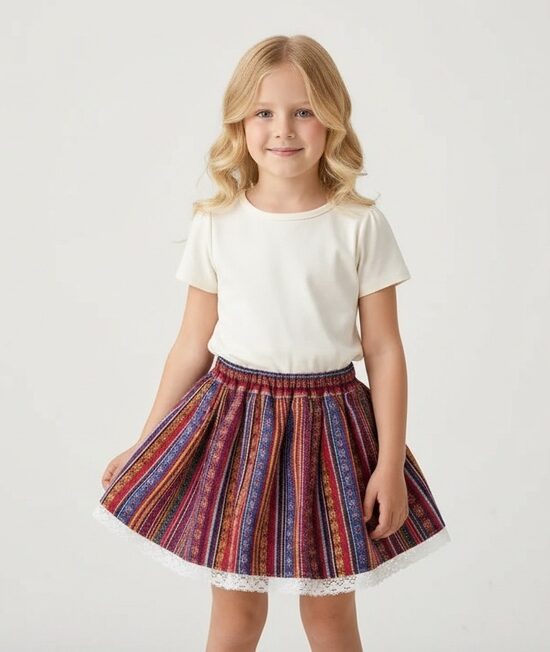 Stilizēti tautiskie svārki bērniem, SARKANIE