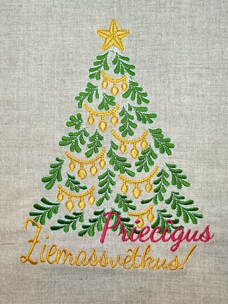 Lina maisiņš ar izšuvumu, Ziemassvētku eglīte