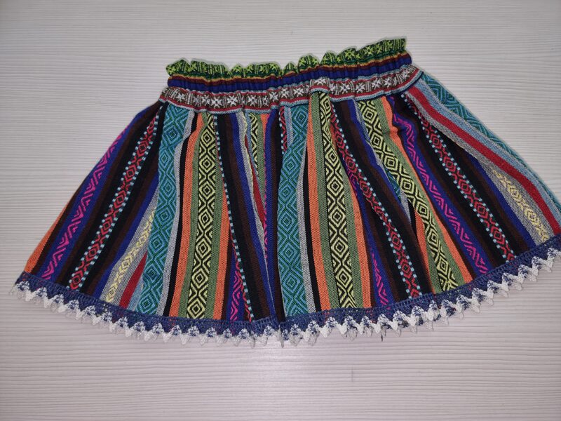 Stilizēti tautiskie svārki bērniem, VIOLETIE ar mežģīni, 80cm