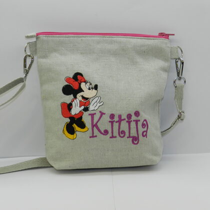 personalizēta lina plecu somiņa